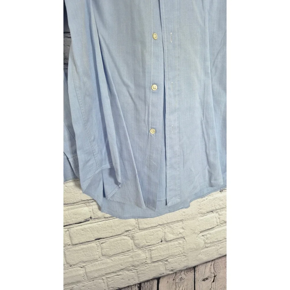 VINTAGE Y2K Polo Ralph Lauren Mens Blue Herringbone Button‎ Down Shirt Size 16